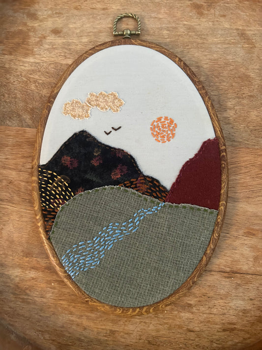 Intro to Hand Embroidery: Layered Fabric & Embroidery Landscape Art (2-Night Series)
